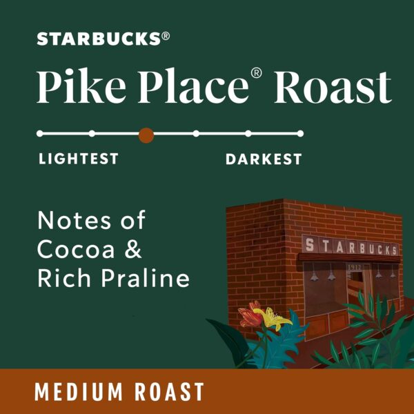 Starbucks K-Cup Coffee Pods, Medium Roast Coffee, Pike Place Roast for Keurig Brewers, 100% Arabica, 4 boxes (96 pods total - Image 3