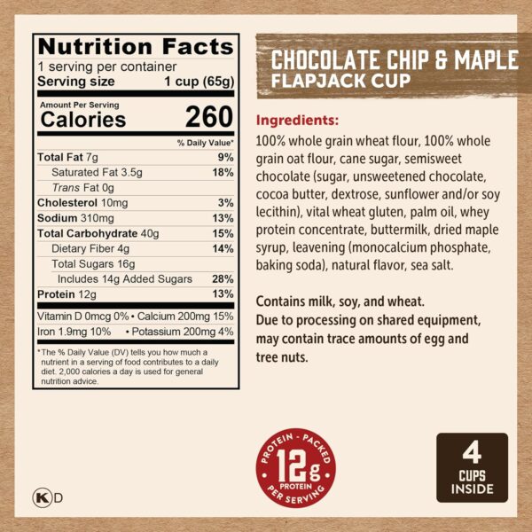 Kodiak Cakes Protein Pancake On The Go Flapjack Cups Mix; Buttermilk, Chocolate Chip, & S’mores Variety Pack - Image 7