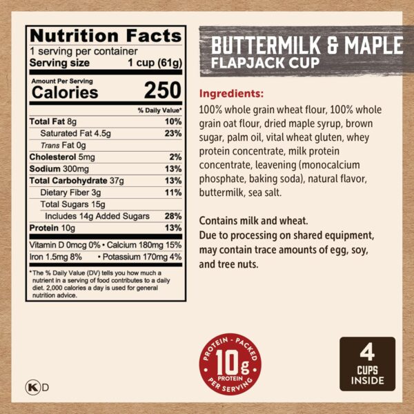 Kodiak Cakes Protein Pancake On The Go Flapjack Cups Mix; Buttermilk, Chocolate Chip, & S’mores Variety Pack - Image 8