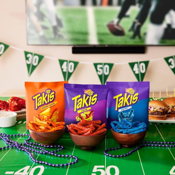 Takis 40 pc / 1 oz Hero Variety Pack, Assorted Flavored Mixed Rolled Tortilla Chips – (20) Fuego 1 oz, (10) Blue Heat 1 oz, (10) Intense Nacho 1 oz - Image 3
