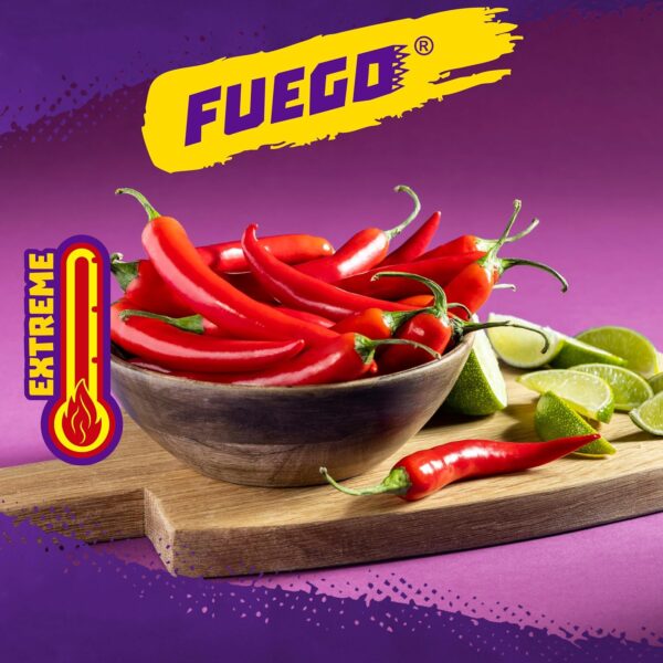 Takis Fuego Mini 25 pc / 1.23 oz Bite Size Multipack, Hot Chili Pepper & Lime Flavored Extreme Spicy Rolled Tortilla Chips - Image 2
